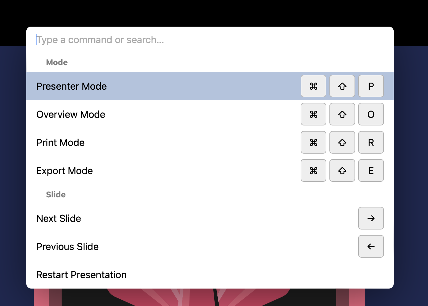 Command Bar interface